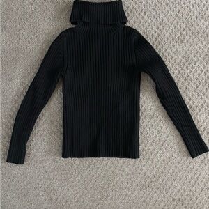 GAP Black Ribbed Turtleneck Sweater